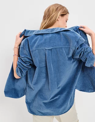 AE Oversized Corduroy Button-Up Shirt
