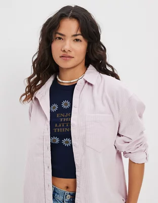 AE Oversized Corduroy Button-Up Shirt