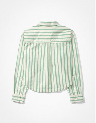 AE Cropped Oxford Button-Up Shirt