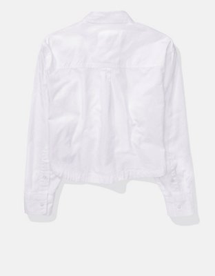 AE Cropped Oxford Button-Up Shirt