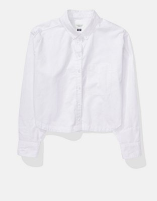 AE Camisa Oxford cropped con botones