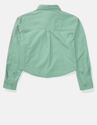 AE Camisa Oxford cropped con botones