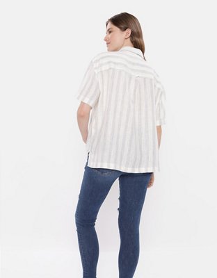 AE Oversized Oxford Button-Up Shirt