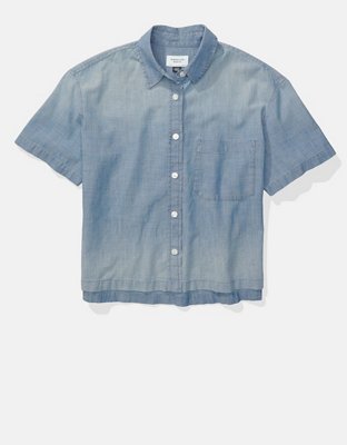 AE Oversized Oxford Button-Up Shirt