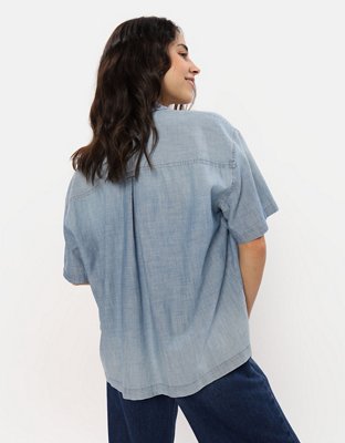 AE Oversized Oxford Button-Up Shirt | American Eagle