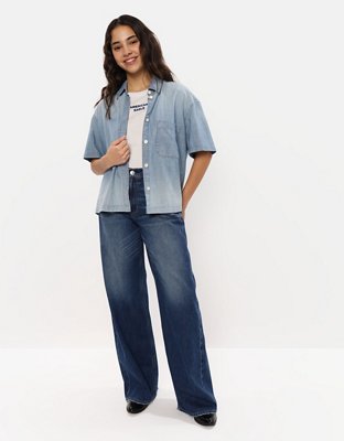 AE Oversized Oxford Button-Up Shirt