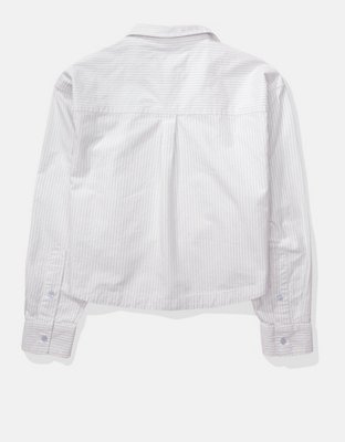 AE Cropped Oxford Button-Up Shirt