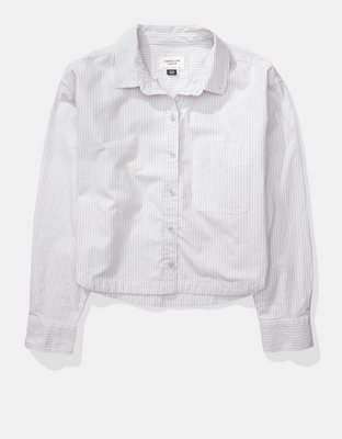 AE Cropped Oxford Button-Up Shirt