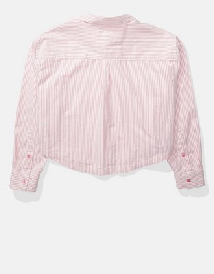 AE Camisa Oxford cropped con botones