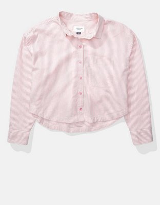 AE Cropped Oxford Button-Up Shirt