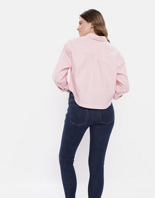 AE Cropped Oxford Button-Up Shirt