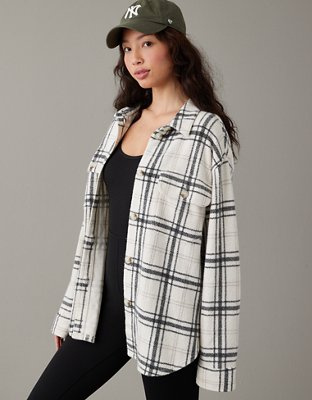 American Eagle Women's Plaid Shacket - Size M – PoppinTags