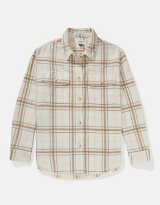 AE Oversized Plaid Fleece & Love Shacket