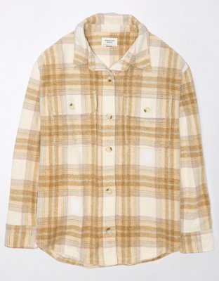 AE Oversized Plaid Fleece & Love Shacket