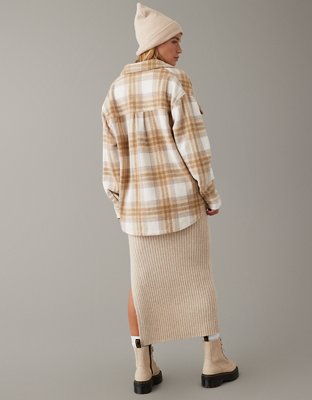 AE Oversized Plaid Fleece & Love Shacket