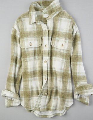 AE Oversized Plaid Flannel Shirt