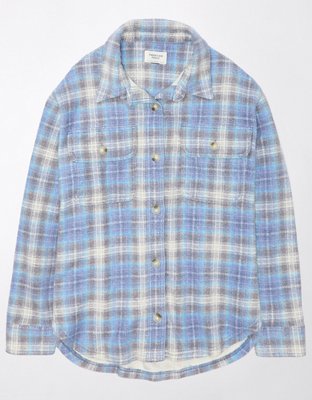 AE Oversized Plaid Fleece & Love Shacket