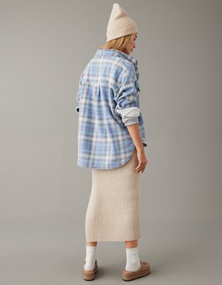 AE Oversized Plaid Fleece & Love Shacket