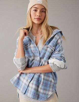 AE Oversized Plaid Flannel Shirt