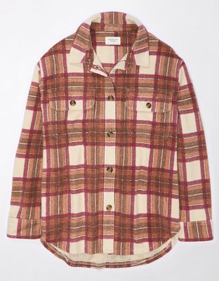 AE Oversized Plaid Fleece & Love Shacket