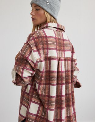 AE Oversized Plaid Fleece & Love Shacket