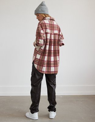 AE Oversized Plaid Flannel Shirt