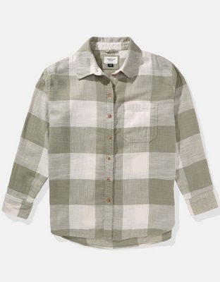 AE Oversized Plaid Flannel Shirt
