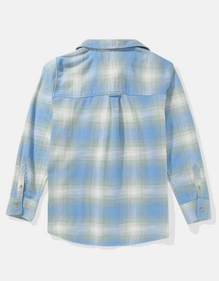AE Camisa de flannel extragrande de diseño escocés