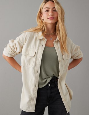 AE Dreamy Drape Oversized Corduroy Shirt