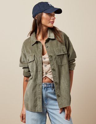 AE Dreamy Drape Oversized Corduroy Shirt