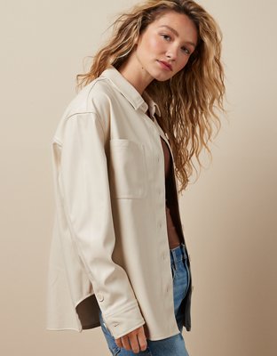 AE Oversized Vegan Leather Shacket