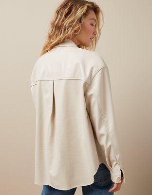 AE Oversized Vegan Leather Shacket