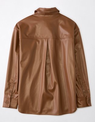 AE Oversized Vegan Leather Shacket