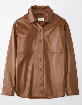AE Oversized Vegan Leather Shacket