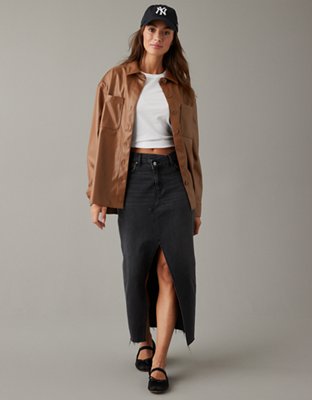 AE Oversized Vegan Leather Shacket