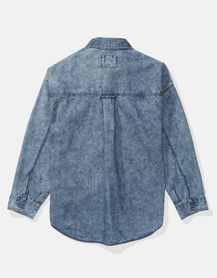 AE Oversized Denim Button-Up Shirt