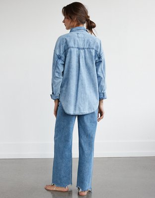 AE Oversized Denim Button-Up Shirt