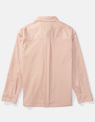 AE Long-Sleeve Cargo Button-Up Shirt