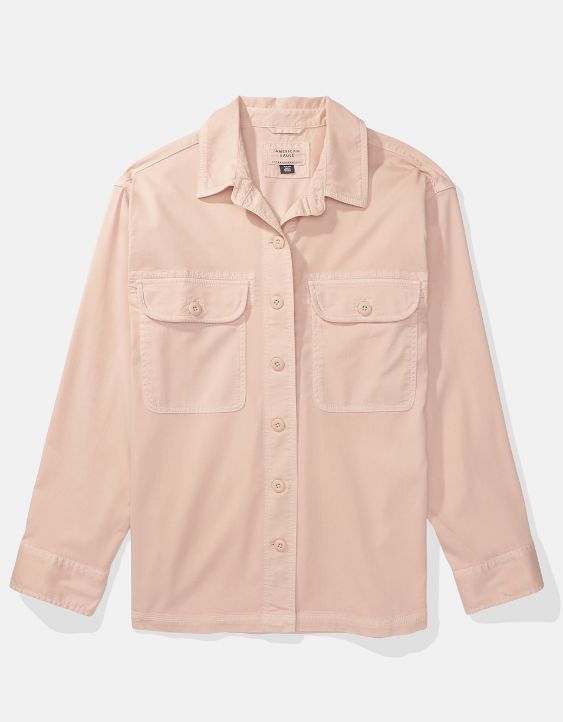 AE Long-Sleeve Cargo Button-Up Shirt