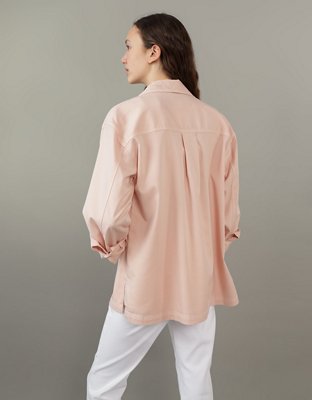 AE Long-Sleeve Cargo Button-Up Shirt