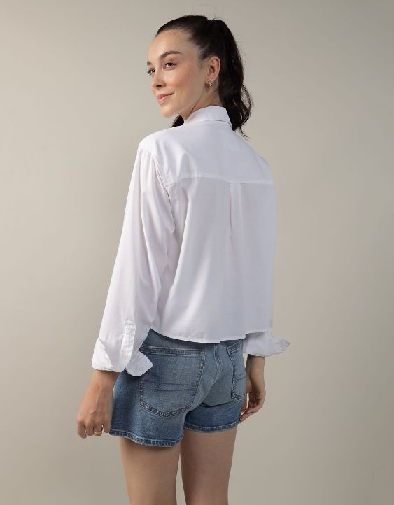 AE Cropped Button-Up Shirt