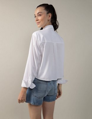 AE Cropped Button-Up Shirt