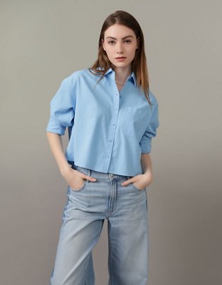 AE Cropped Button-Up Shirt