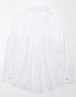 AE Go Big Oversized Eyelet Embroidered Shirt