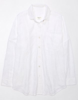 AE Go Big Oversized Eyelet Embroidered Shirt