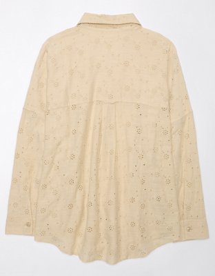 AE Go Big Oversized Eyelet Embroidered Shirt
