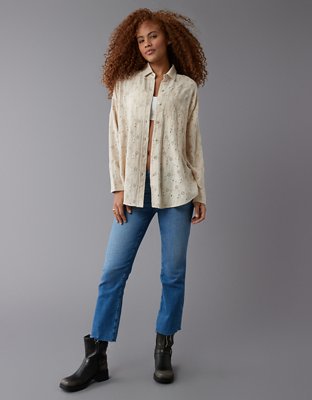 AE Eyelet Embroidered Go Big Shirt