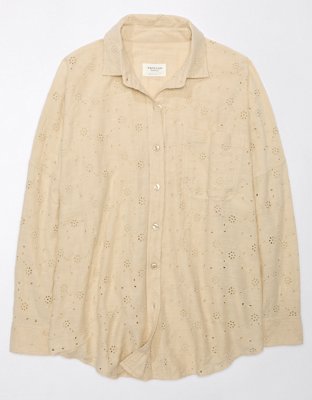 AE Go Big Oversized Eyelet Embroidered Shirt