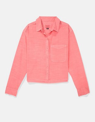 AE Cropped Button-Up Shirt