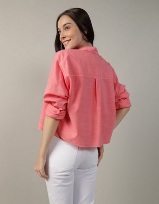 AE Cropped Button-Up Shirt